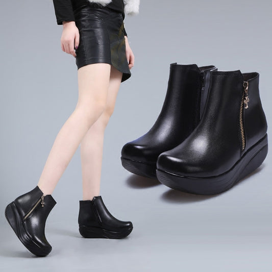 Plus size women's shoes short tube women's boots