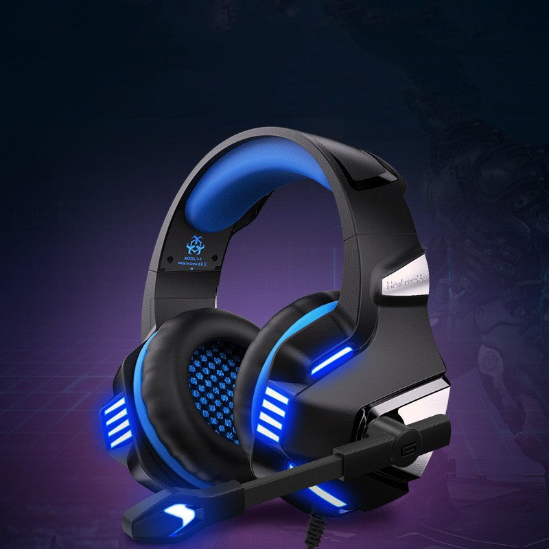 Head-mounted luminous wire-controlled PS4 gaming headset