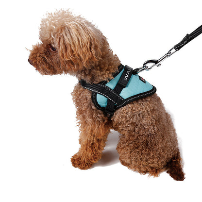 Reflective seat belt slogan dog chest back cover traction rope
