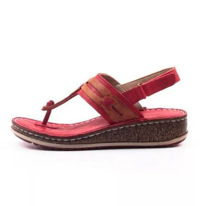 Sandals plus size women's shoes wedge velcro