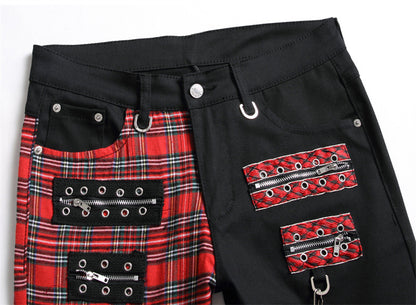 Black Panel Colorblock Non Stretch Straight Men's Jeans