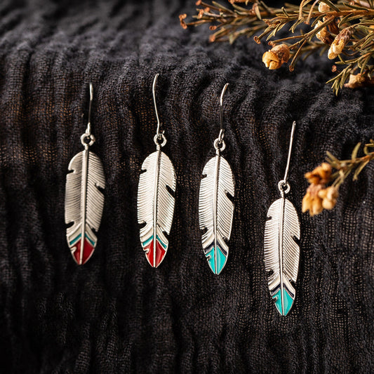 Exaggerated Personalized Large Leaves Enamel Earrings