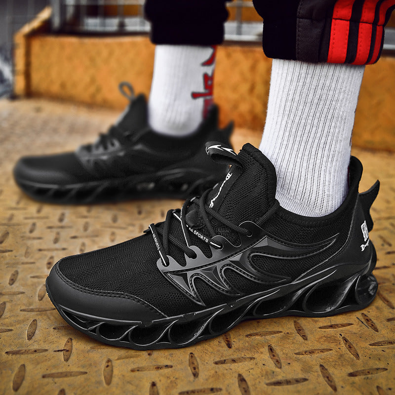 Shock-absorbing running shoes