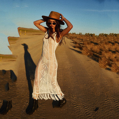 Knitted tassel sun protection clothing