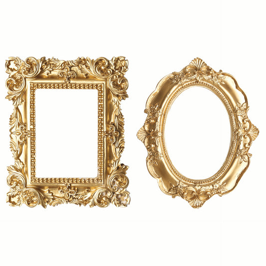 European style golden picture frame relief photo wall