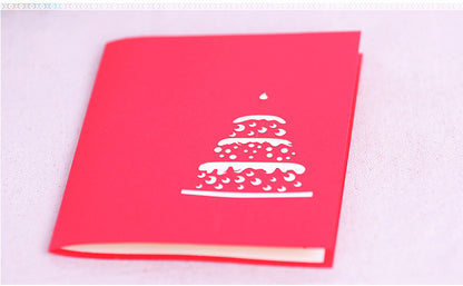 Colorful Birthday Cake 3d Paper Carving Greeting Card