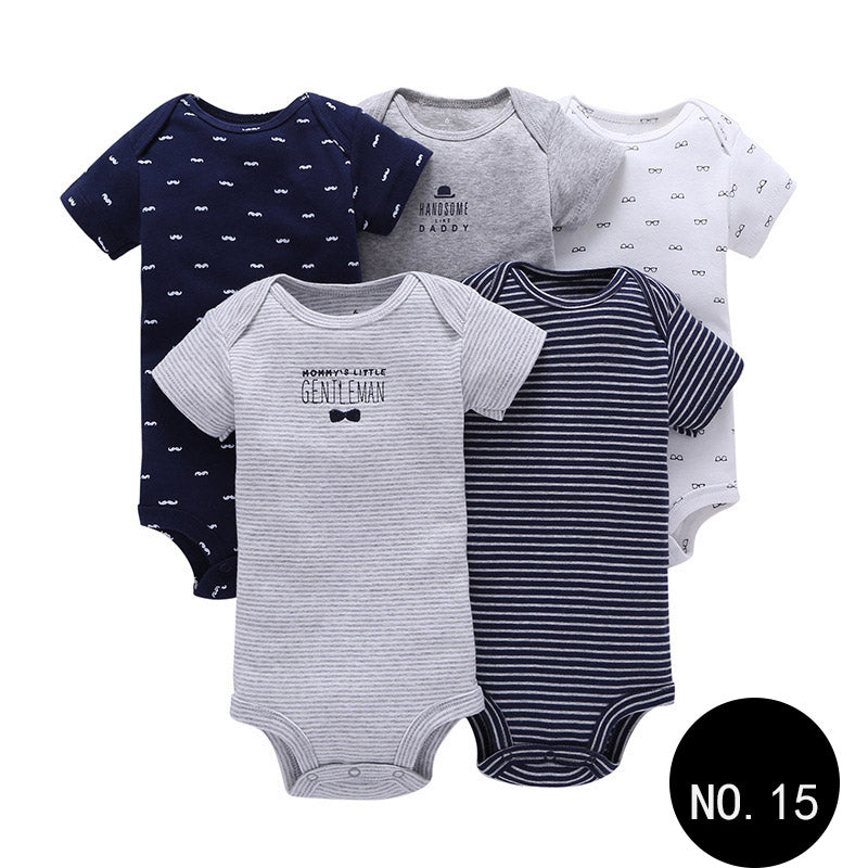 Baby Short Climb 5-piece Romper Boys and Girls Cotton One-piece Rompers