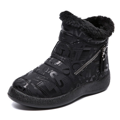Plus-size short barrel double zipper lady ankle boot