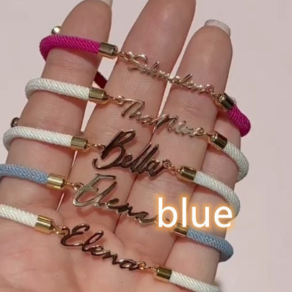 Personalized Colorful Rope Chain Custom Name Bracelet Personalized Adjustable Name Jewelry For Girls
