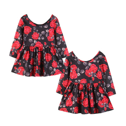 Floral round neck dress