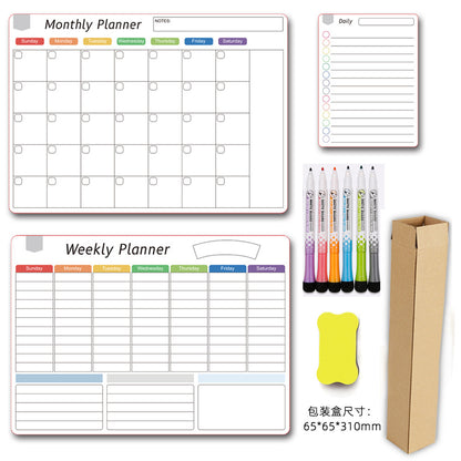 Calendar Magnetic White-board Wall Sticker Learning Schedule Refridgerator Magnets Message Board