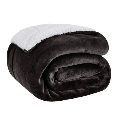 Lamb Fleece Blanket For Bed - Thick And Warm Blanket For Winter, Soft Fuzzy Plush King Blanket For All Seasons