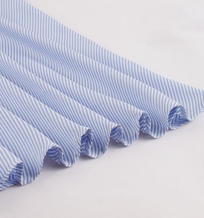 Plus size women's striped ruffled slim retro dress