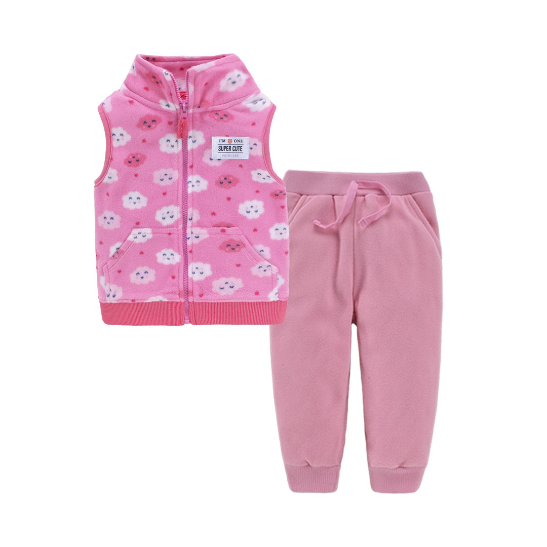 Children's vest two-piece baby cardigan vest set