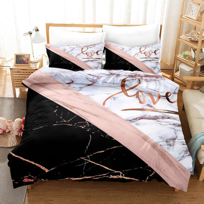 Three Art Marble Home Textile Linen Sheets