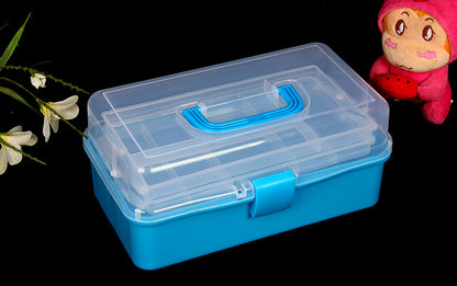 Large 2-layer art tool box plastic medicine box