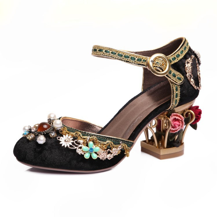 Large size retro wedding shoes women sandals - FLIPSTYLEZLLC