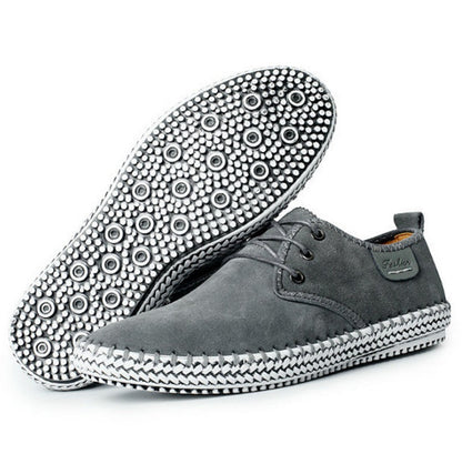 new casual shoes large size leather shoes handmade leather stitching men's shoes