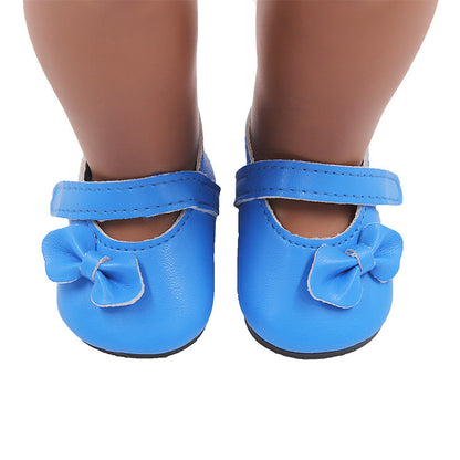 18 Inch American Girl Doll Shoes Solid Color Bow Shoes