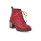 Boots with round head and thick heel