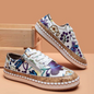 Ethnic Style Printed Flats Shoes Casual Side Zip Slip-on Shoes Loafers Women - FLIPSTYLEZLLC