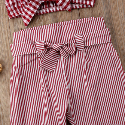 High waist pants + plaid top