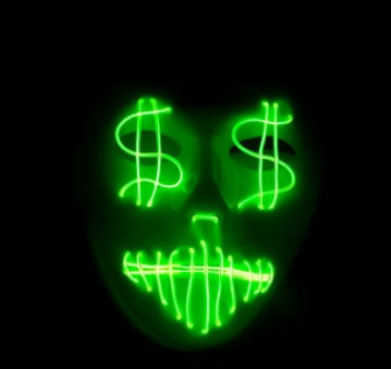 LED US dollar party mask