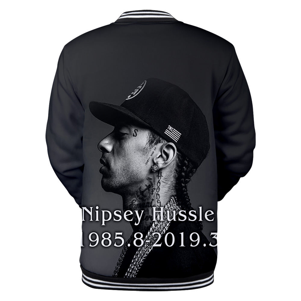 Trendy nipsey hussle casual 3D baseball uniform