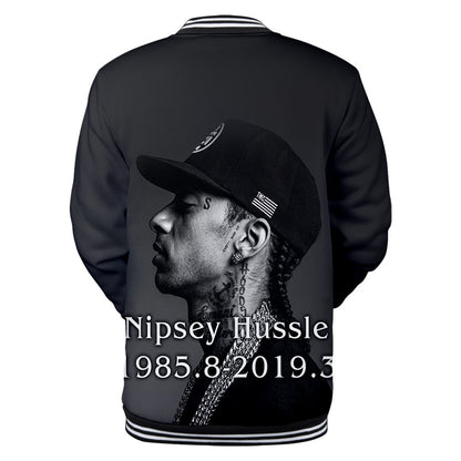 Trendy nipsey hussle casual 3D baseball uniform