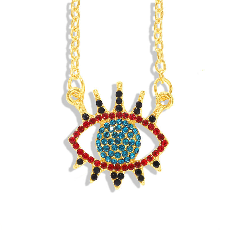 Personalized diamond devil eye necklace