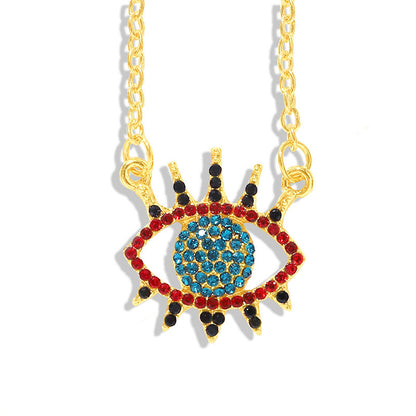 Personalized diamond devil eye necklace