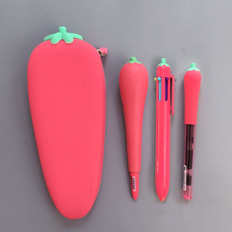 Silicone Pencil Bag Student Cute Plush Storage Bag