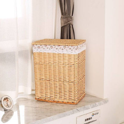 Storage Basket Rattan Large Toy With Lid
