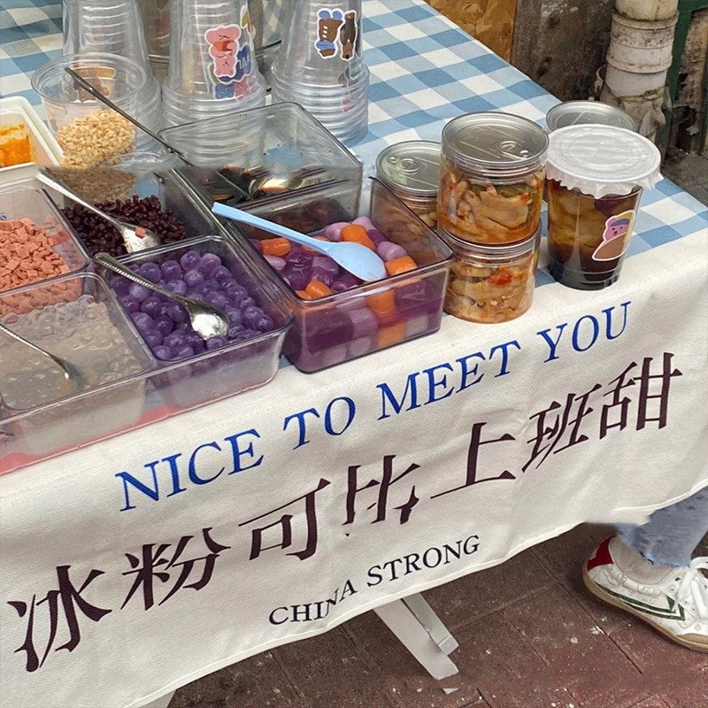 Outdoor Night Market Trunk Advertising Cloth Canvas Linen Flag Tablecloth