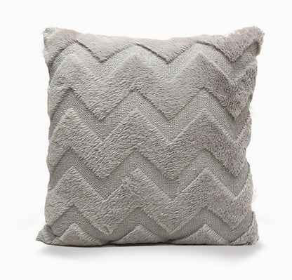 Plush Solid Color Sofa Pillowcase Living Room Cushion