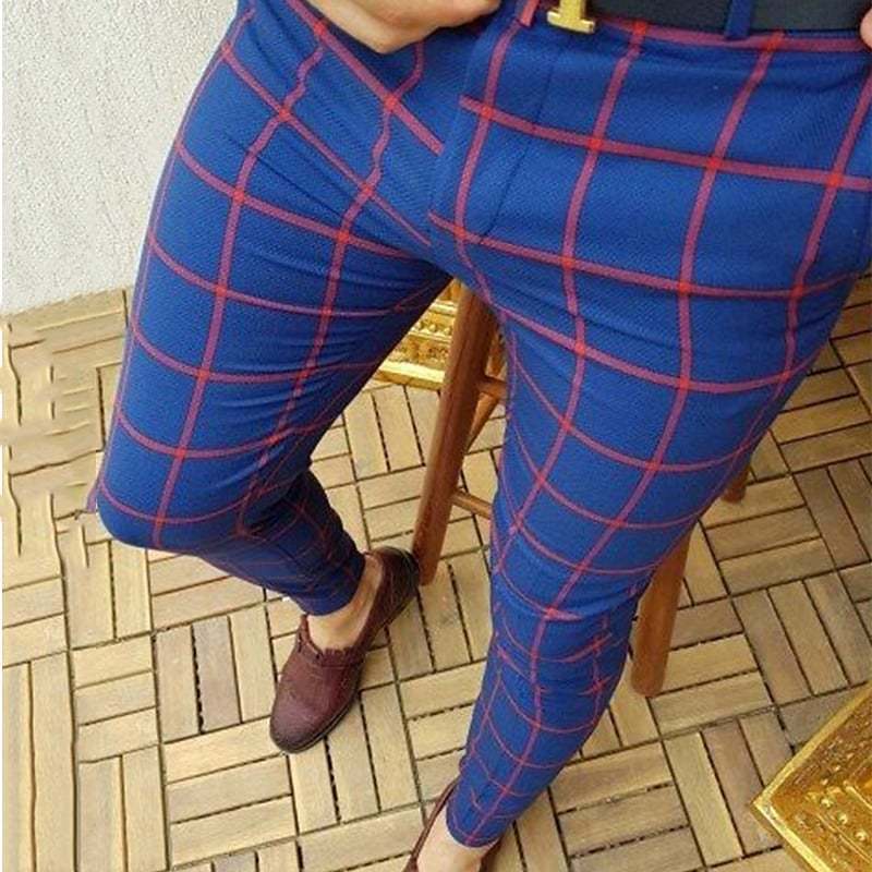 Men's New Multicolor Casual Check Pants
