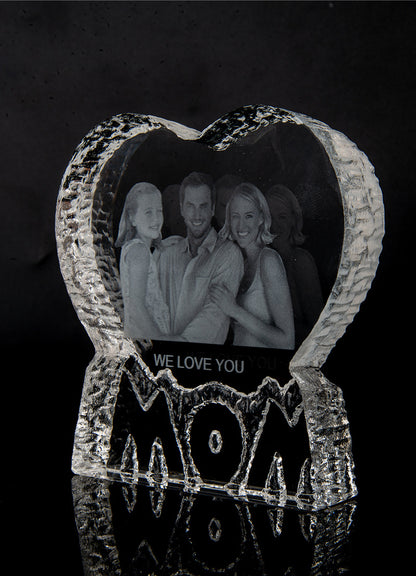 Inner Carved Heart-shaped Crystal Ornaments