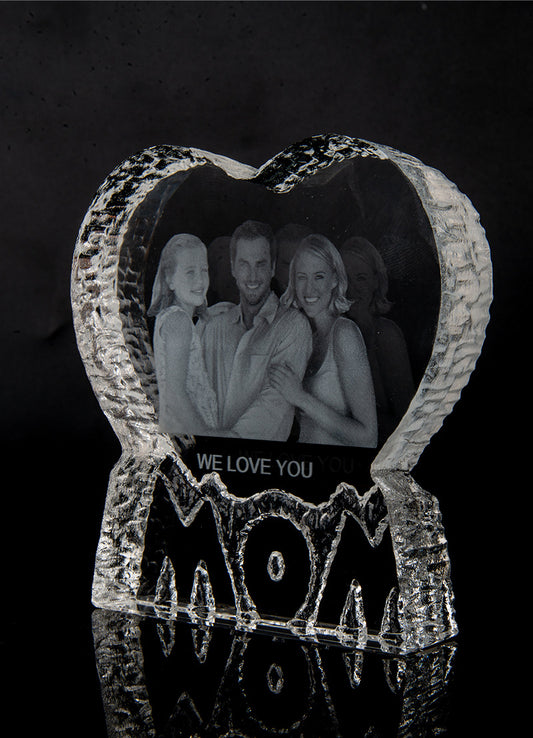 Inner Carved Heart-shaped Crystal Ornaments