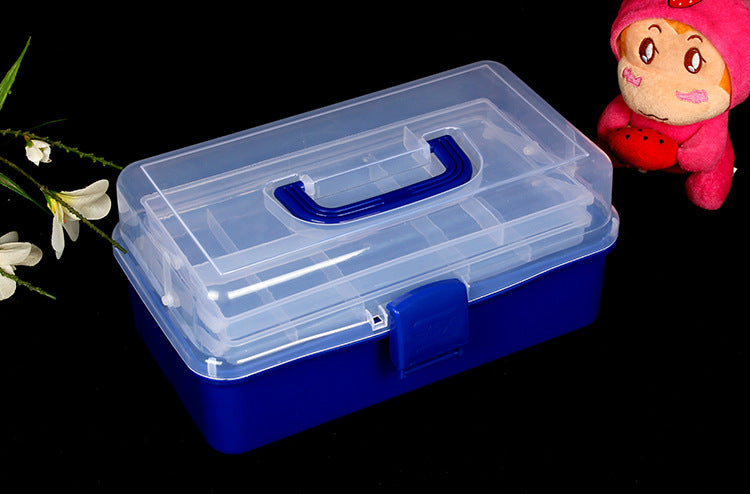 Large 2-layer art tool box plastic medicine box