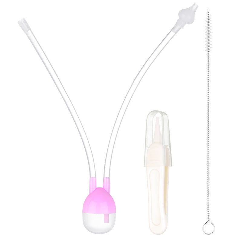 Baby Mouth Suction Nasal Aspirator Cleaning Tweezers Brush Set