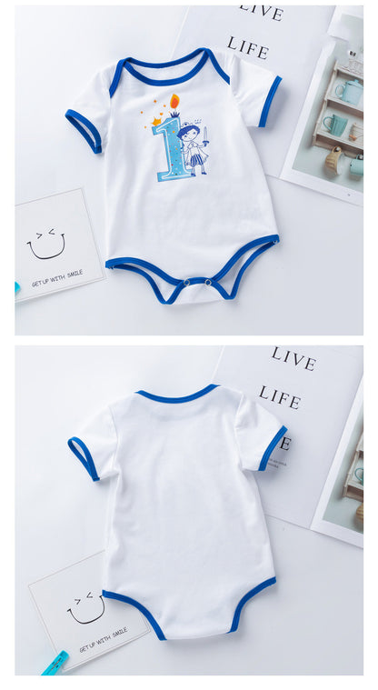 Summer new men's and women's baby triangle romper