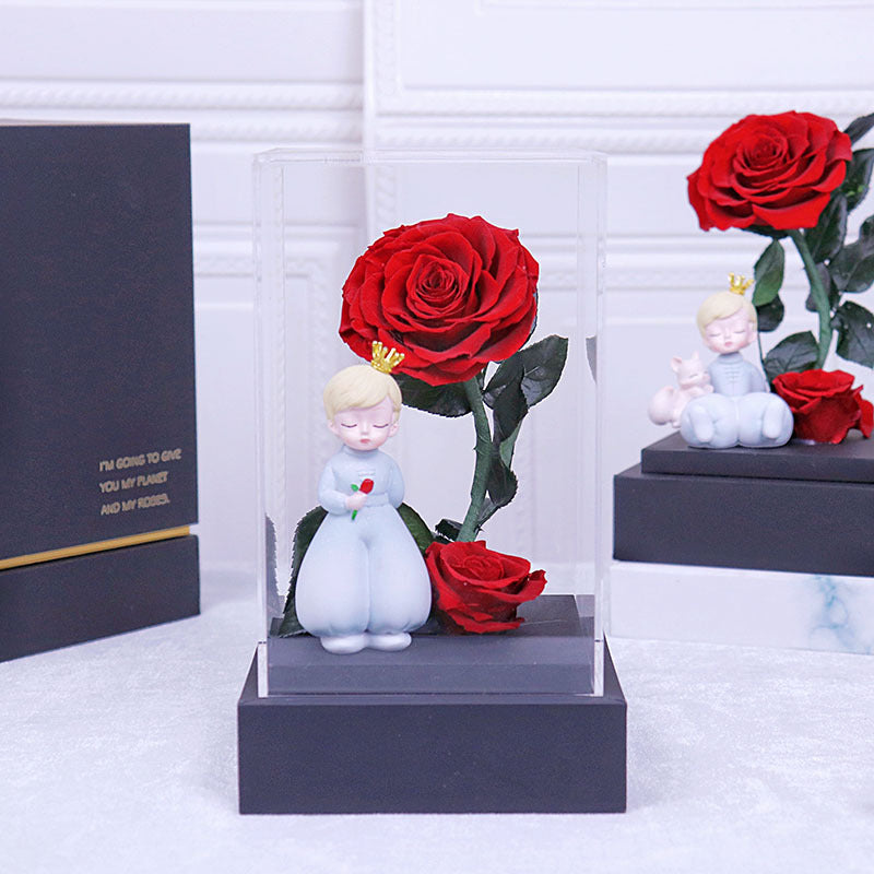 The Little Prince Eternal Life Flower Transparent Acrylic Gift Box