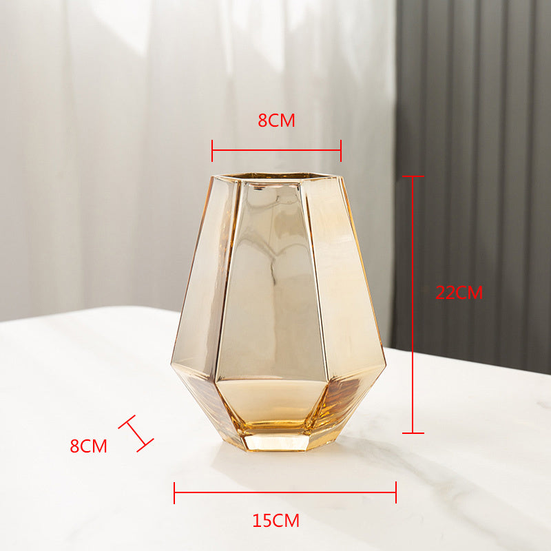 Simple Modern Restaurant Dried Flower Simulation Glass Vase