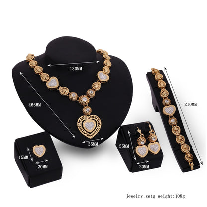 Foreign trade classic alloy jewelry four sets of exaggerated bride wedding jewelry ladies Party Jewelry Gift Set - FLIPSTYLEZLLC