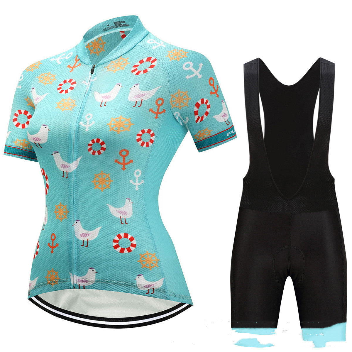 Short-sleeved cycling suit suit bicycle clothing female models moisture wicking outdoor clothing