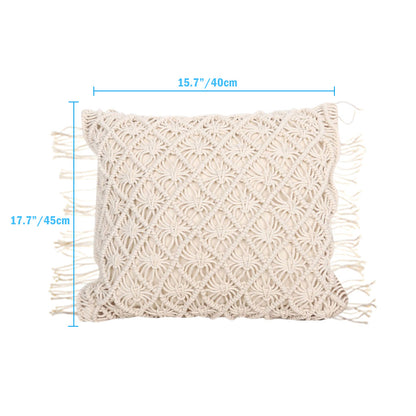 Hand-woven tassel pillow