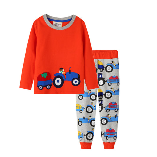 Boys' Stylish Two-piece Pair Of Long-sleeved Trousers