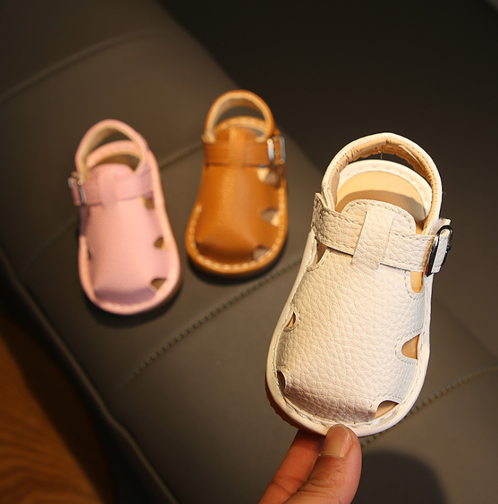 Summer baby toddler sandals 0-2 years old soft bottom men and women baby shoes Baotou sandals