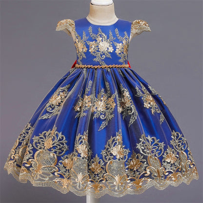 Bowknot children's skirt and net gauze dress