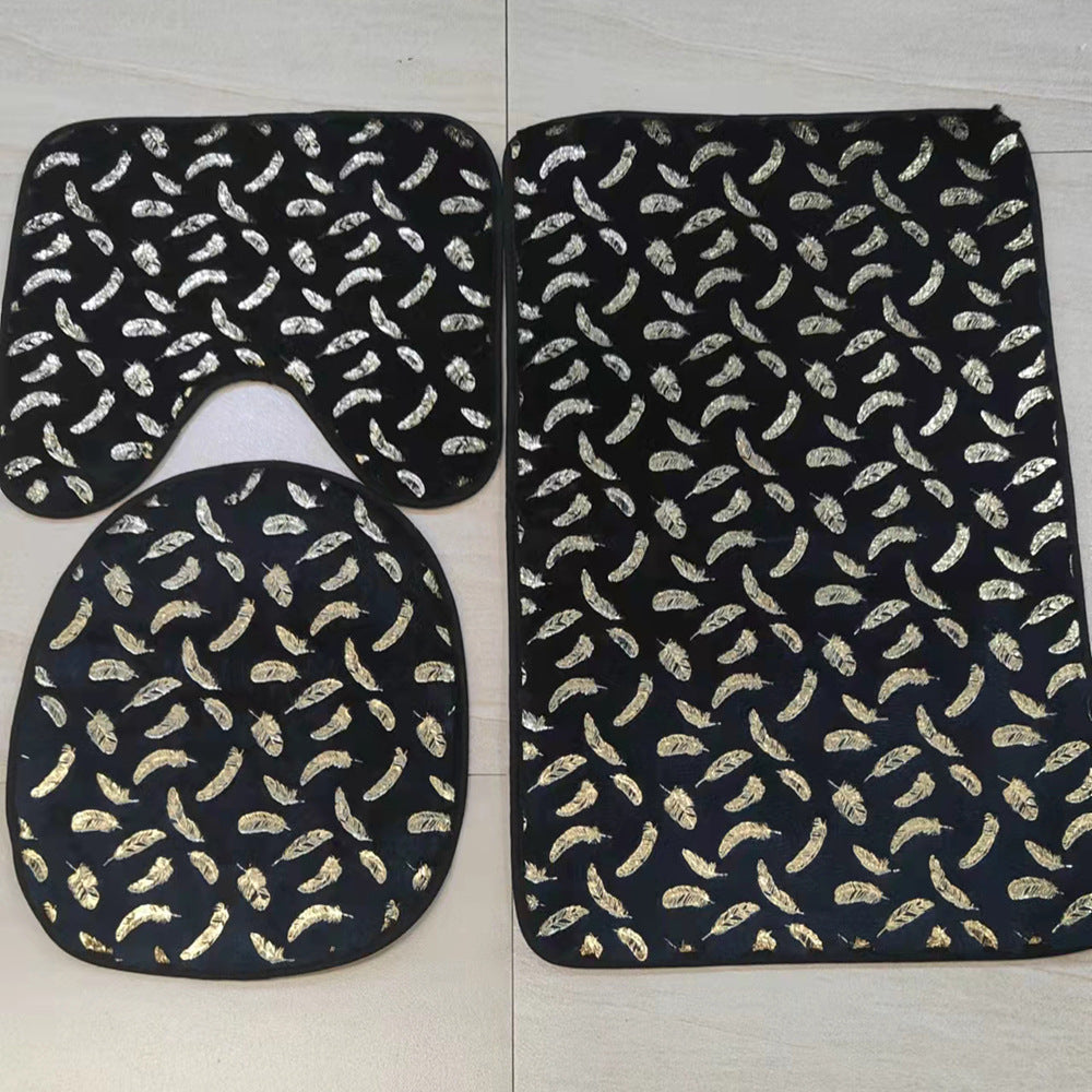 Marbled Hot Stamping Carpet Floor Mat Toilet Mat